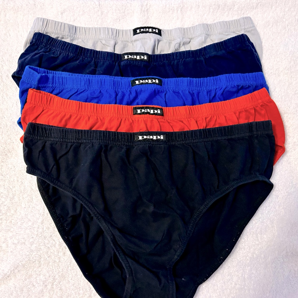 Papi low rise briefs. XL Grey, Navy blue, Royal blue, Red, Black.